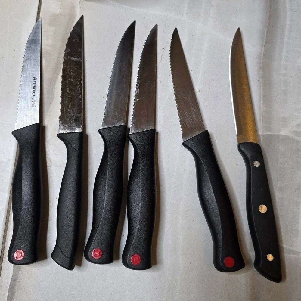 Astercook 14 Piece Kitchen Knife Set with Block‎ Black Stainless Steel Shears B3